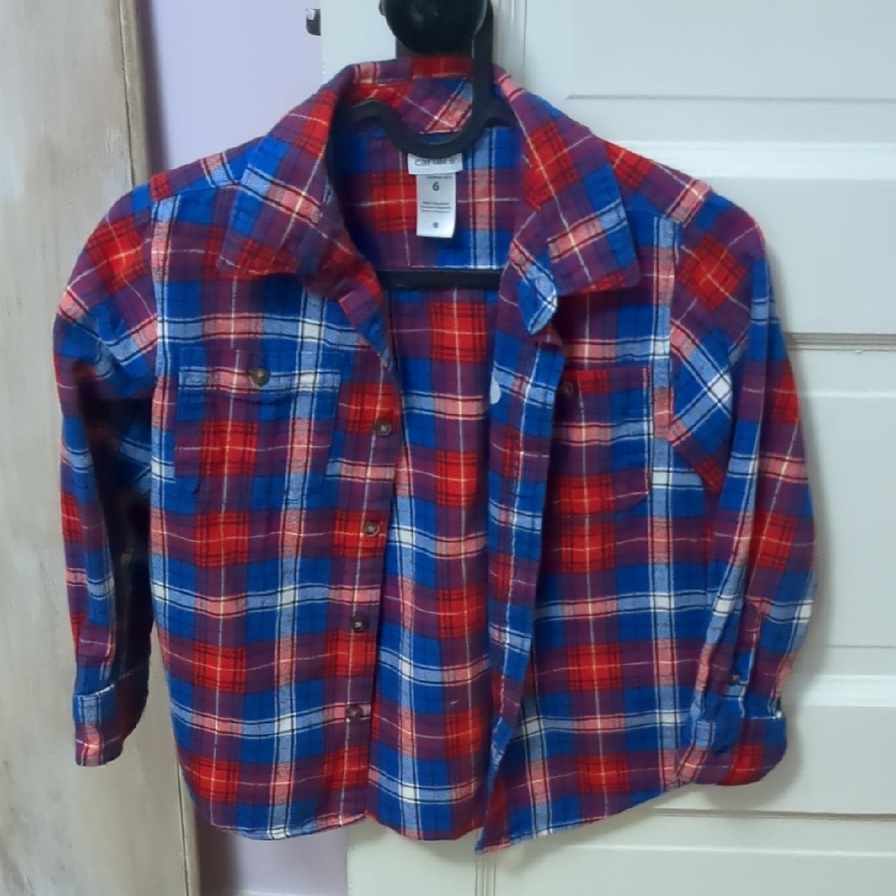 Carter's Red and Blue Plaid Button Down Shirt